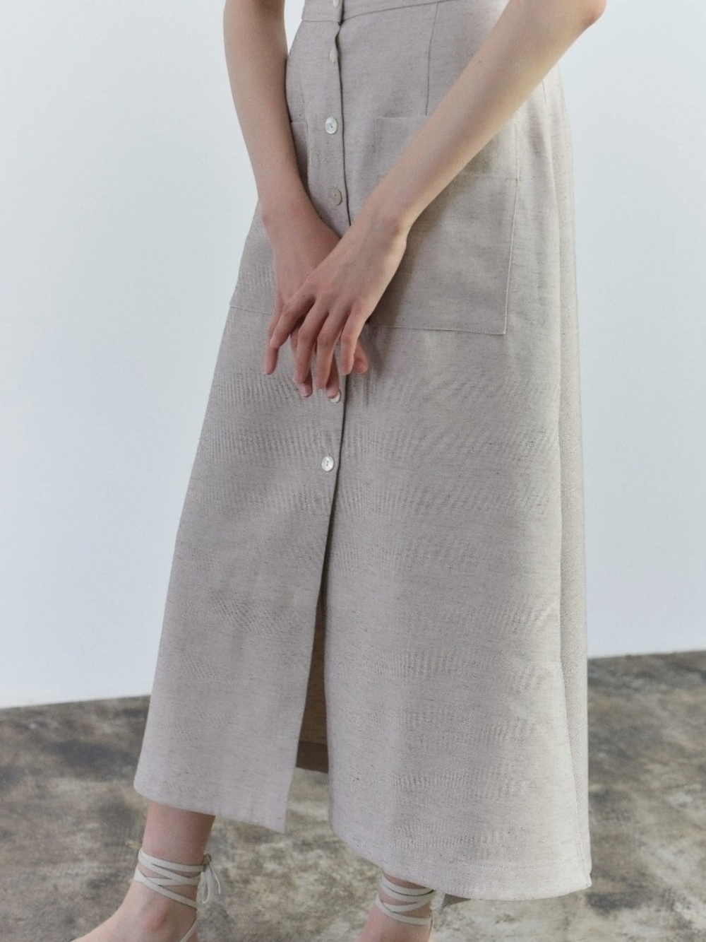 Mijeong Park Button Front Maxi Skirt in Yellow Los Angeles linen new in XS
Amazi